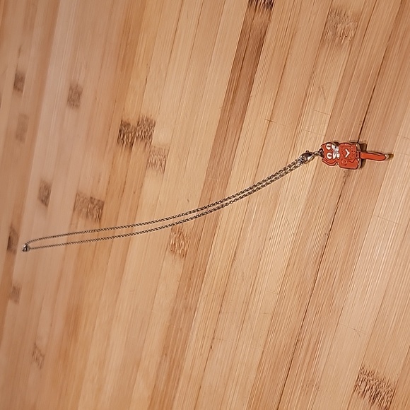 Pumpkin Orange Kit-Cat Klock clock clip on charm necklace - Picture 3 of 4